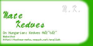 mate kedves business card